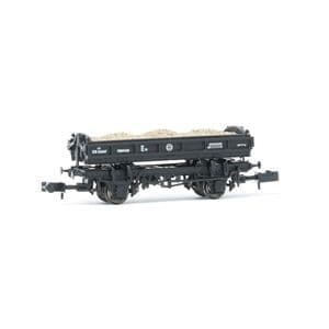 E87512 14T 'Mermaid' Side Tipping Ballast Wagon BR Departmental Black