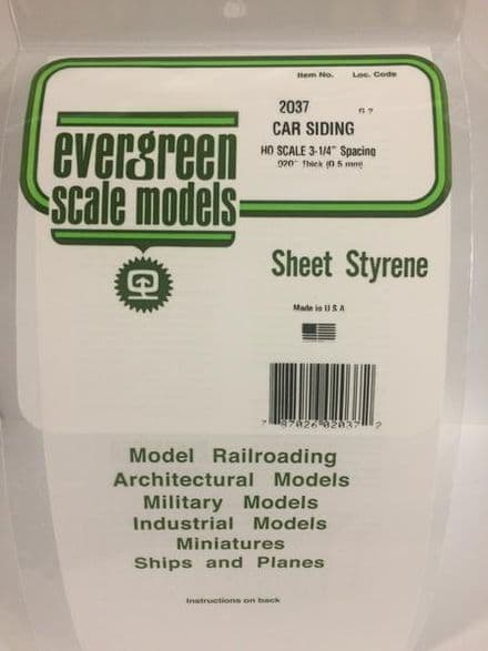 EG2037 HO CAR SIDING EVERGREEN