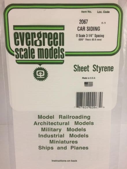 EG2067 CAR SIDING.020 EVERGREEN