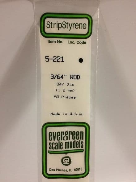 EG221 3/64 .047 ROD EVERGREEN (10)
