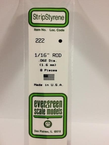 EG222 1/16 .062 ROD EVERGREEN (8)