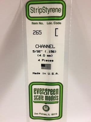 EG265 	5/32 CHANNEL STRIP EVERGREEN (4)