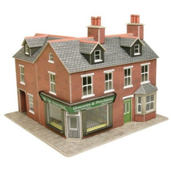 PO263 Corner Shop Red Brick OO/HO