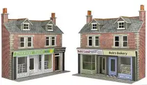 PO306 00/HO Scale Low Relief Shop Fronts – Brick