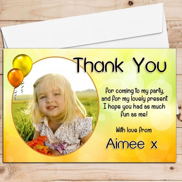 10 Personalised Birthday Christening Thank you Photo cards N14