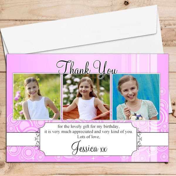 10 Personalised Birthday Christening Thank you PHOTO Cards N95