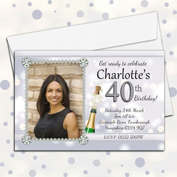 10 Personalised Birthday Party Photo Invitations N237