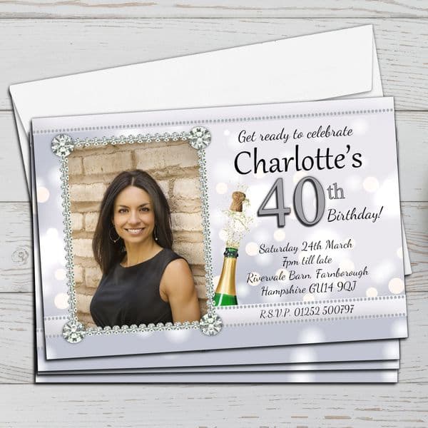 10 Personalised Birthday Party Photo Invitations N237