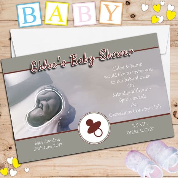 10 Personalised Boy Girl Baby Shower Invitations N12