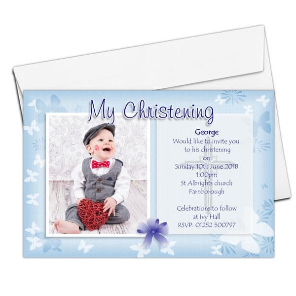 Personalised Christening Invitations / Personalised Baptism Cards
