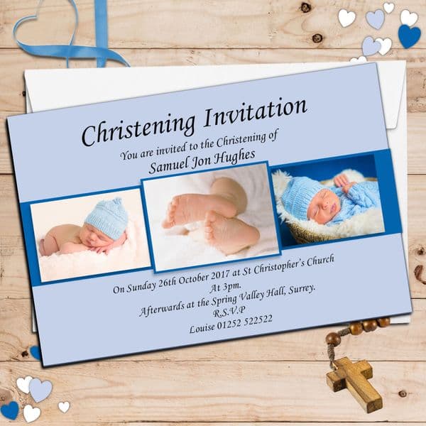 Personalised Christening Invitations / Personalised Baptism Cards