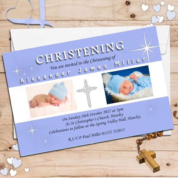 Personalised Christening Invitations / Personalised Baptism Cards