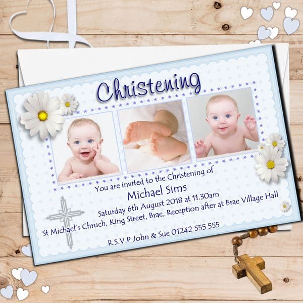 Personalised Christening Invitations / Personalised Baptism Cards