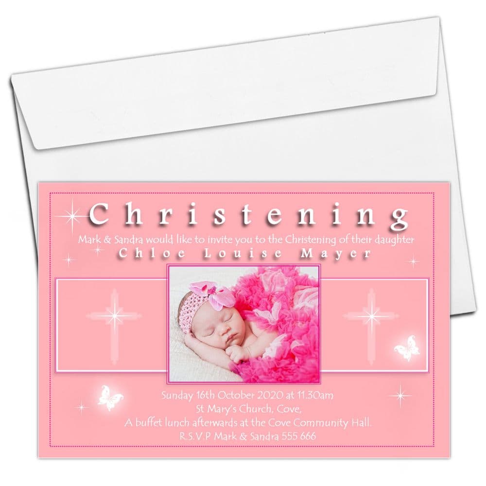 10 Personalised Christening Baptism Invitations PHOTO Invites N61