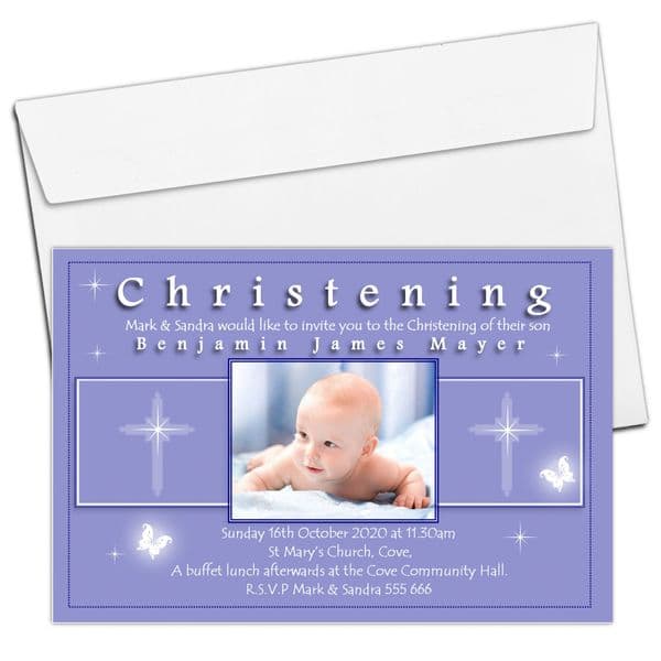 10 Personalised Christening Baptism Invitations PHOTO Invites N62