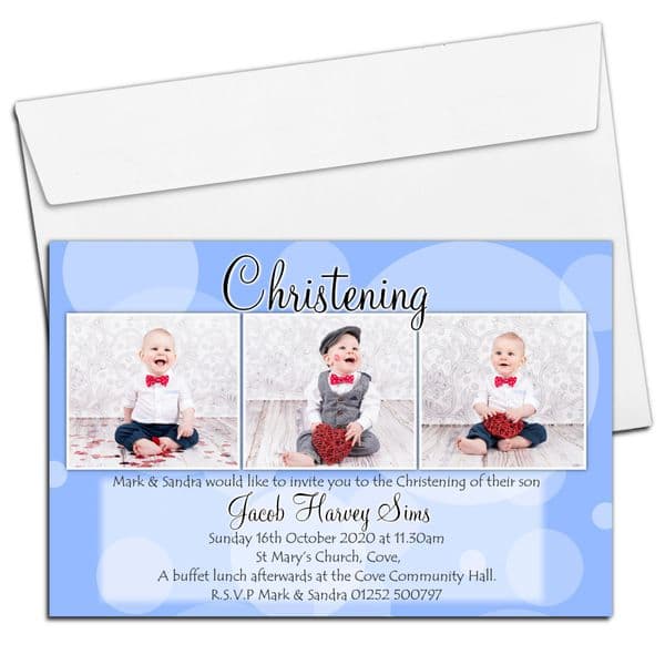 10 Personalised Christening Baptism Photo Invitations N29