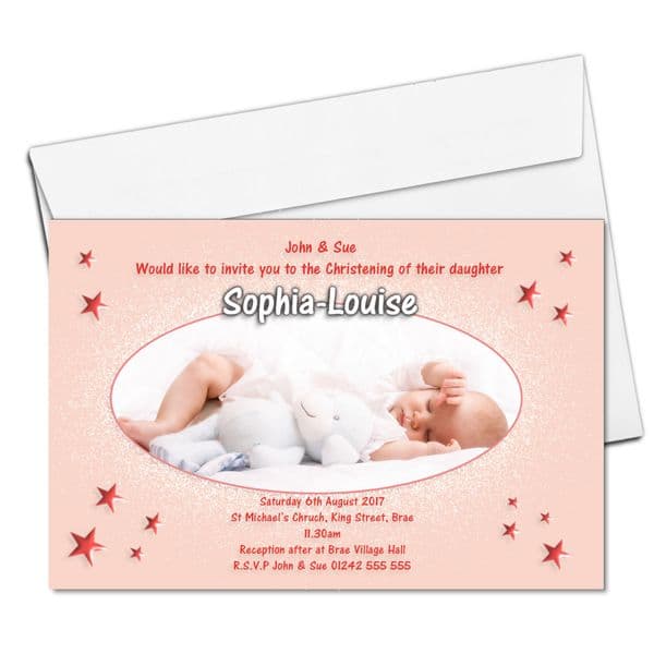 10 Personalised Christening Baptism Photo Invitations N32