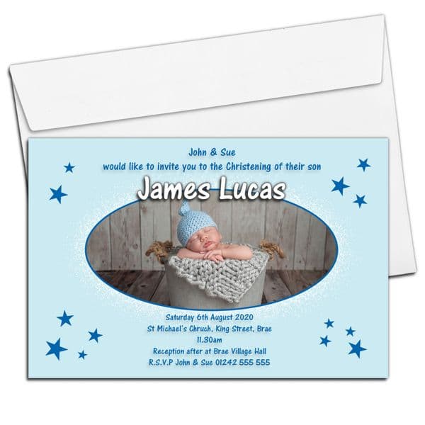 10 Personalised Christening Baptism Photo Invitations N33