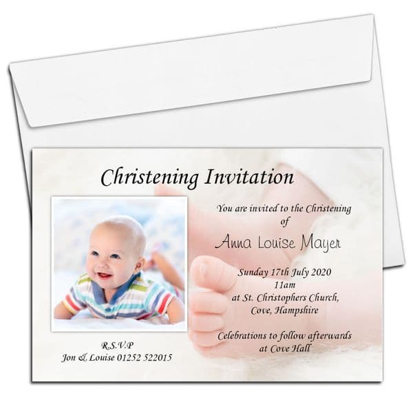 10 Personalised Christening Baptism Photo Invitations N6