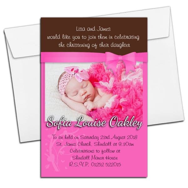 10 Personalised Christening Baptism PHOTO Invitations N65