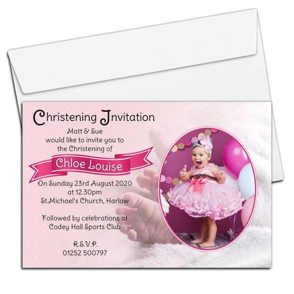 10 Personalised Christening Baptism PHOTO Invitations N72