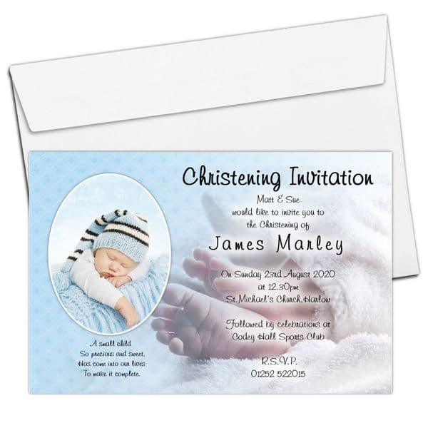 10 Personalised Christening Baptism PHOTO Invitations N73
