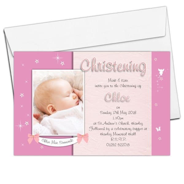 10 Personalised Christening Baptism PHOTO Invitations N81