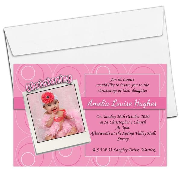 10 Personalised Christening Baptsim Photo Invitations N20