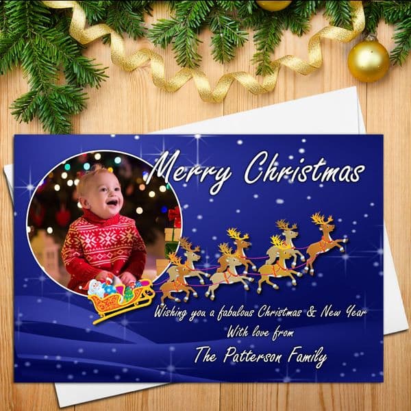 10 Personalised Christmas Xmas PHOTO Post Cards N28