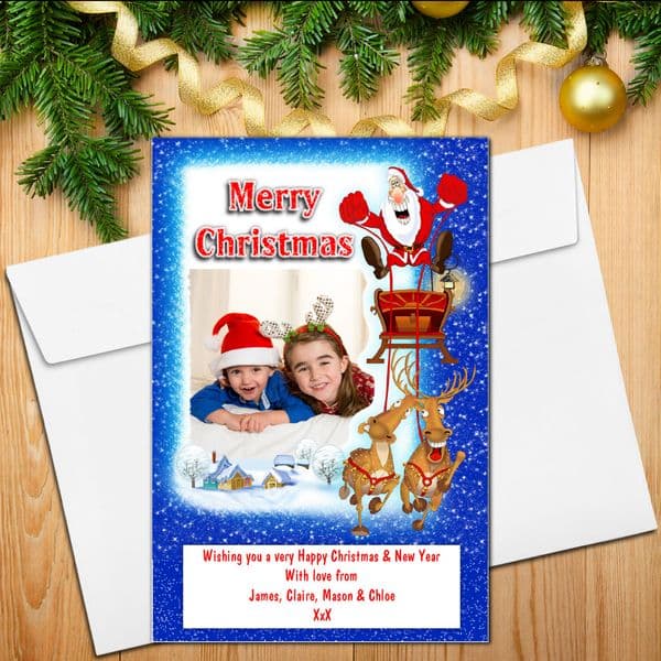 10 Personalised Christmas Xmas PHOTO Post Cards N29