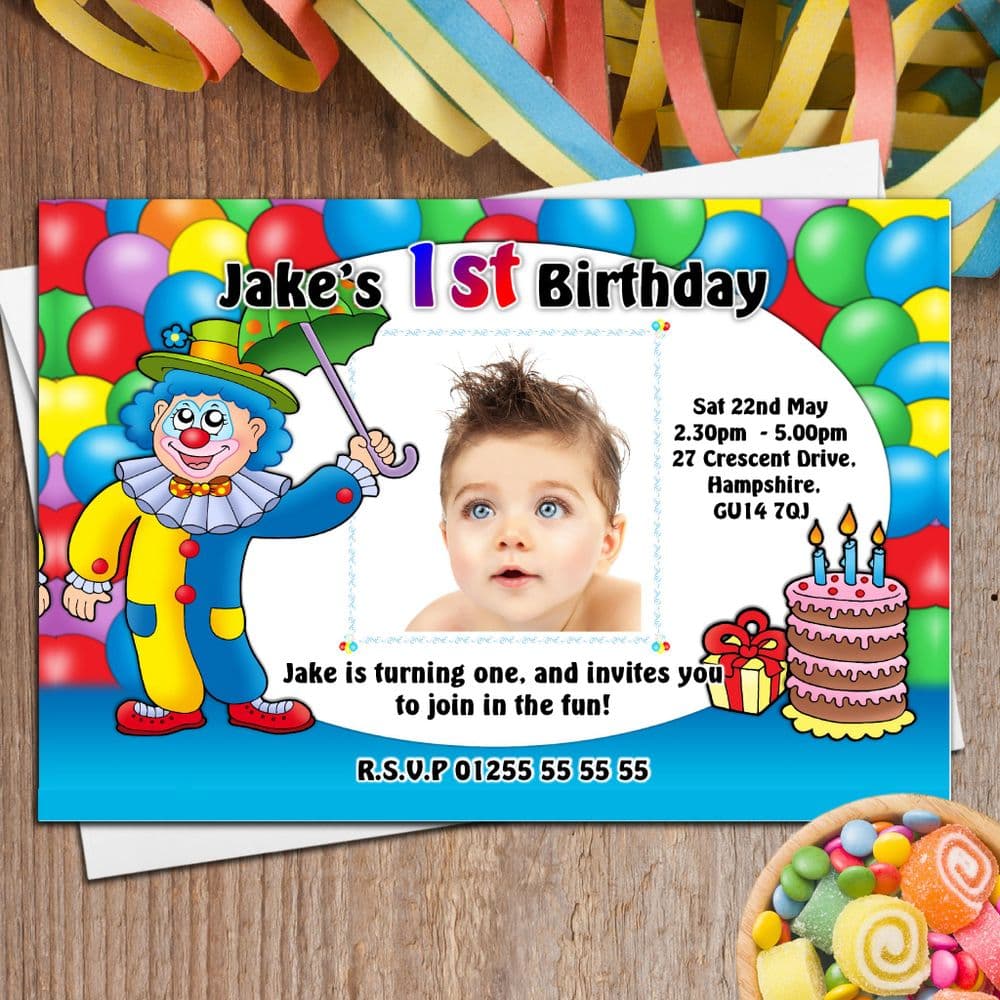Clown Birthday Invitations