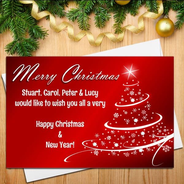 10 Personalised Family Christmas Xmas Cards N11