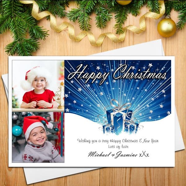 10 Personalised Family Christmas Xmas PHOTO Post Cards N12