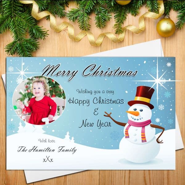 10 Personalised Family Christmas Xmas PHOTO Post Cards N14
