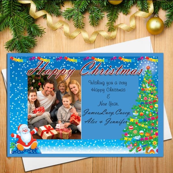 10 Personalised Family Christmas Xmas PHOTO Post Cards N18