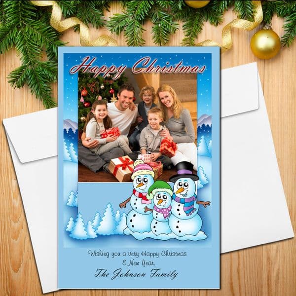 10 Personalised Family Christmas Xmas PHOTO Post Cards N19