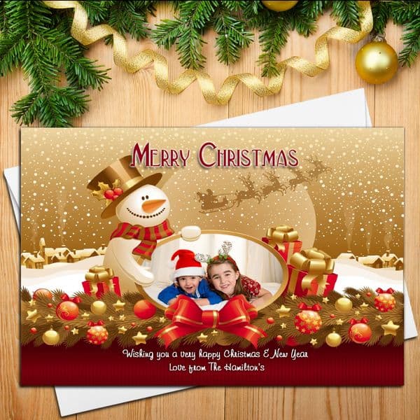 10 Personalised Family Christmas Xmas PHOTO Post Cards N24