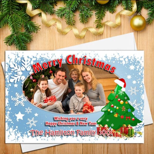 10 Personalised Family Christmas Xmas PHOTO Post Cards N26