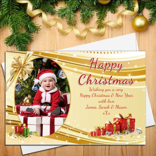 10 Personalised Family Christmas Xmas PHOTO Post Cards N27