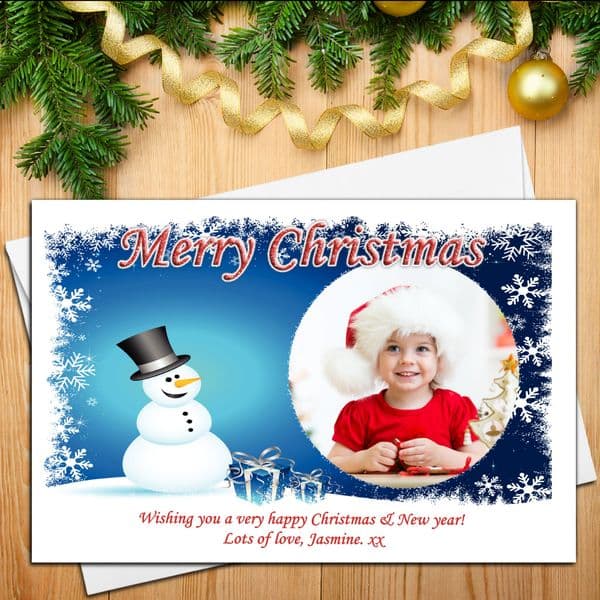 10 Personalised Family Christmas Xmas PHOTO Post Cards N3