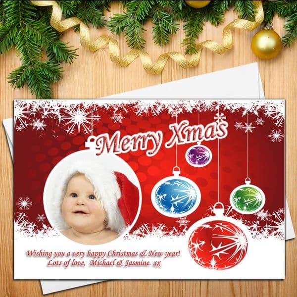 10 Personalised Family Christmas Xmas PHOTO Post Cards N4