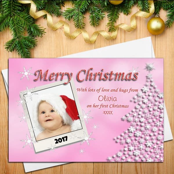 10 Personalised Family Christmas Xmas PHOTO Post Cards N8