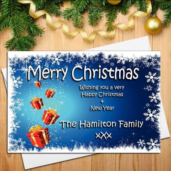 10 Personalised Family Christmas Xmas Post Cards N15