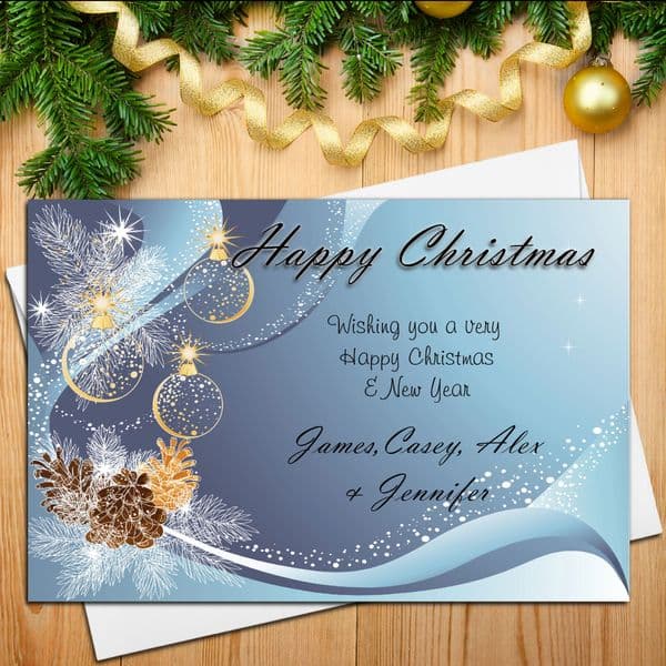 10 Personalised Family Christmas Xmas Post Cards N17