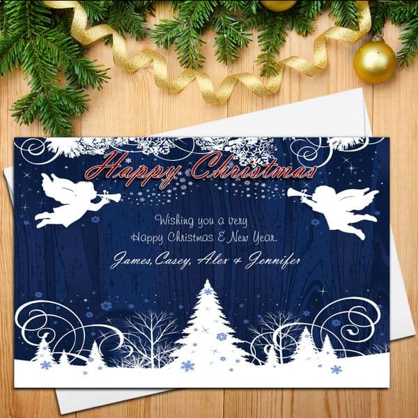 10 Personalised Family Christmas Xmas Post Cards N20