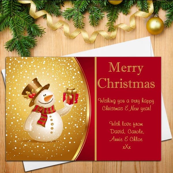 10 Personalised Family Christmas Xmas Post Cards N21