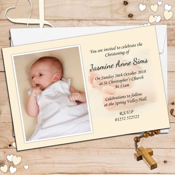 Personalised Christening Invitations / Personalised Baptism Cards