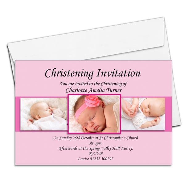 Personalised Christening Invitations / Personalised Baptism Cards