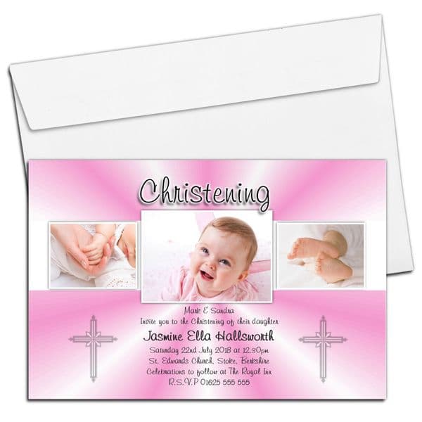 Personalised Christening Invitations / Personalised Baptism Cards