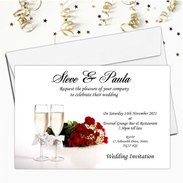 10 Personalised Premium Wedding Invitations Day/Evening N18